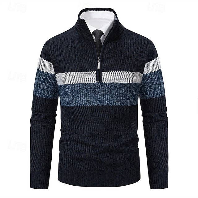 Men's Nylon Knit Quarter Zip Pullover Sweater