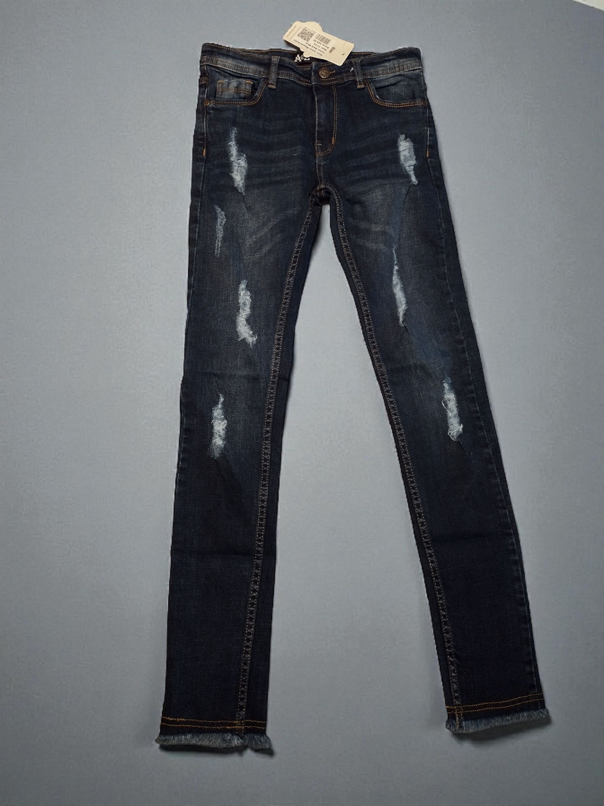 New Girls Skinny Jeans Size 13–14 — Stretchy Ripped Denim