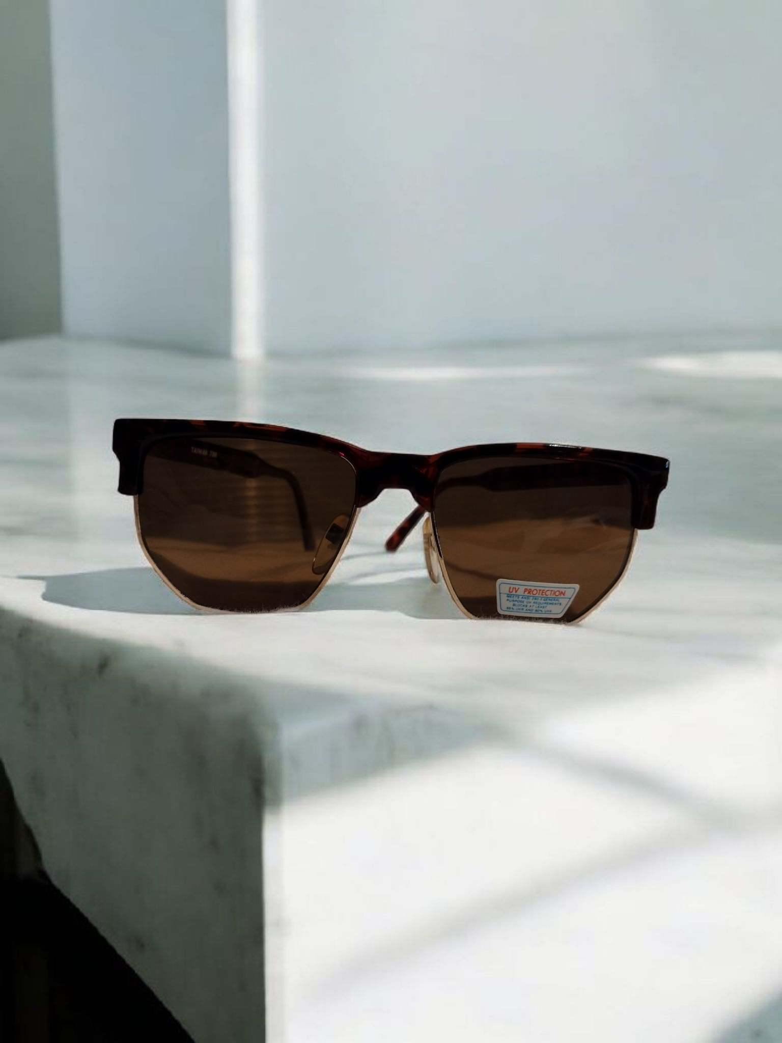 Vintage 1990s Metal Frame Sunglasses — Brown Tortoise, similar to Vuarnet-Style