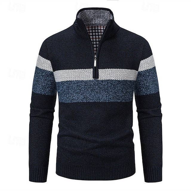 Men's Nylon Knit Quarter Zip Pullover Sweater